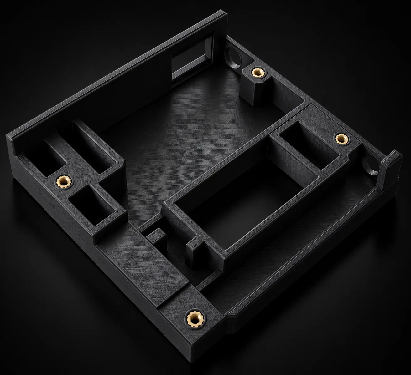 Chasis impreso en 3D con insertos de latón